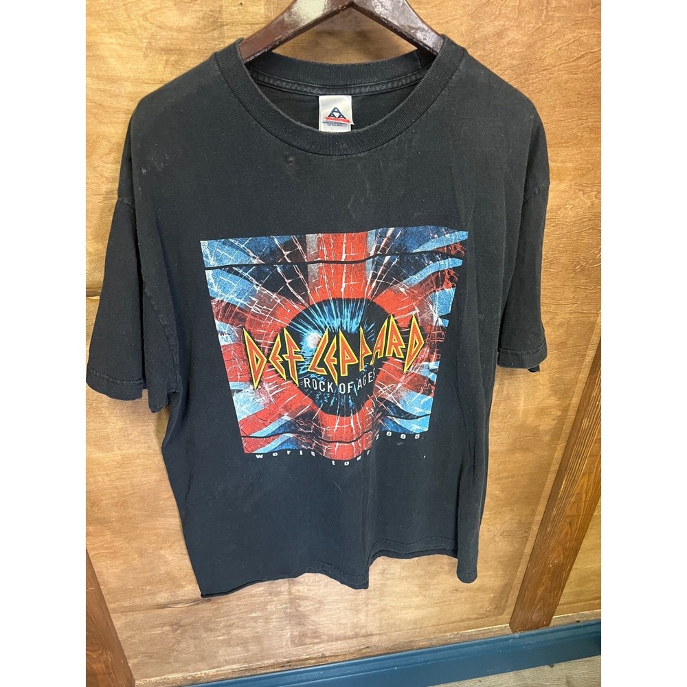 Def Leppard Rock of Ages 2005 World Tour T-Shirt Black XL AAA Alstyle Band Tee